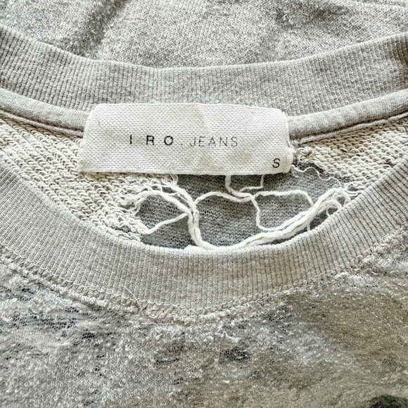 Iro Burnout Sweatshirt in Heather Grey, Sz S - Picture 7 of 8